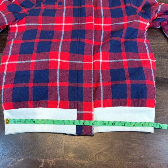 Reversible Sherpa/Plaid Bomber Jacket - Red/Blue/White and‎ Sherpa. Size- XS - Picture 9 of 13